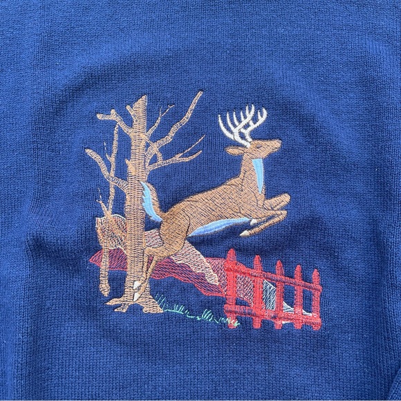 Vintage Sutter & Grant Buck/Deer Embroidered Sweater Crew Neck - Picture 3 of 6